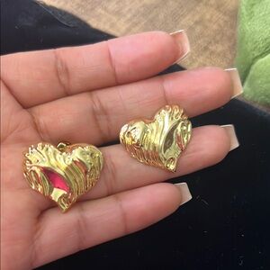 Gold Heart Earrings